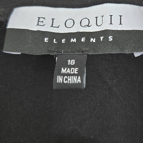 Eloquii Black Drapey Open Drawstring Waist Jacket - Picture 6 of 7